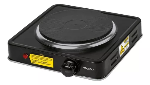 Parrilla Eléctrica Quemador Tipo Disco, Negra, Volteck 47554