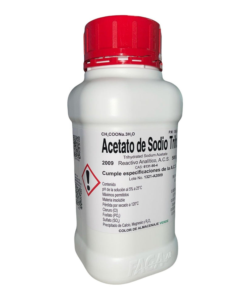 Acetato De Sodio Trihidratado R. A. De 500 G Fagalab ID-1639502