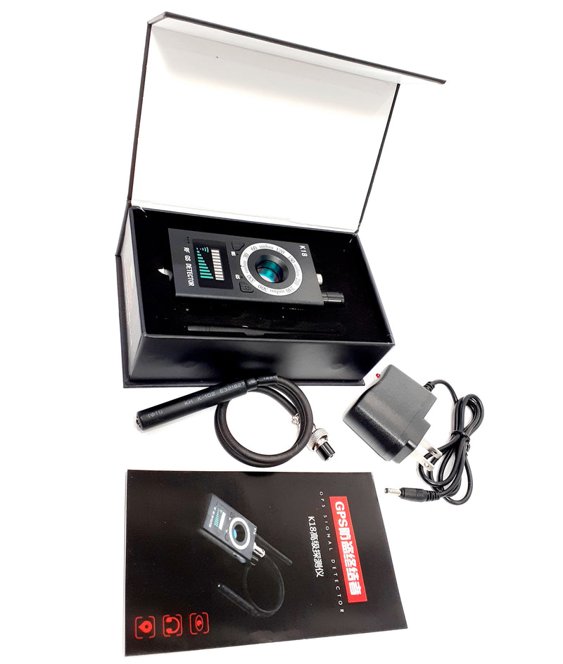  Detector RF Detector Barredora GPS Audio Escáner espía Equipo  de detección de escuchas telefónicas de alta frecuencia Escáner buscador de  cámara oculta con antena Enchufe de EE. UU. 100‑240V