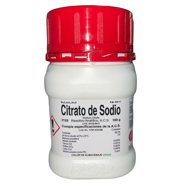 Citrato de Sodio R. A. de 100 G Fagalab