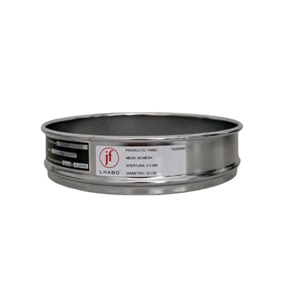 Tamiz de Metal para Pruebas de Laboratorio 20cm Malla 60 Jf Lhabo