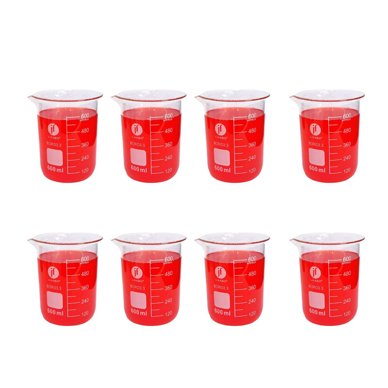 Vaso Precipitado De Vidrio 600 Ml Paq C/8 Jf Lhabo ID-2261419