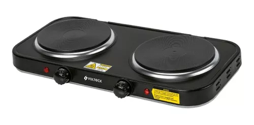 Parrilla Eléctrica Doble Quemador Tipo Disco, 47553 Volteck