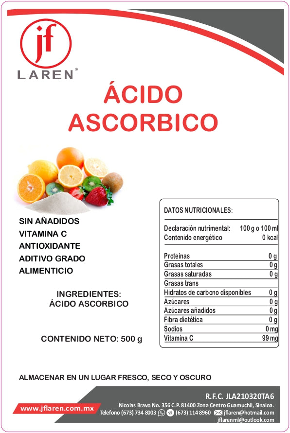 Acido Ascorbico Granel 500G Jf Laren ID-2465321