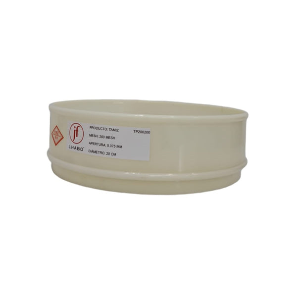 Tamiz de Plástico para Pruebas de Laboratorio 20cm Malla 200 Jf Lhabo