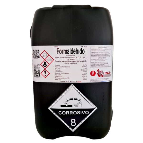 Formaldehido 20 Litros Fagalab