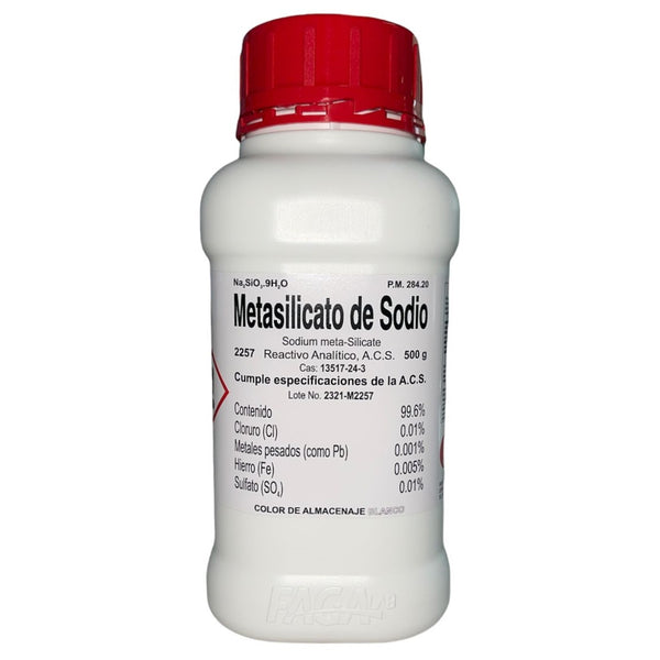 Metasilicato de Sodio Nonahidratado R. A. de 500 G Fagalab