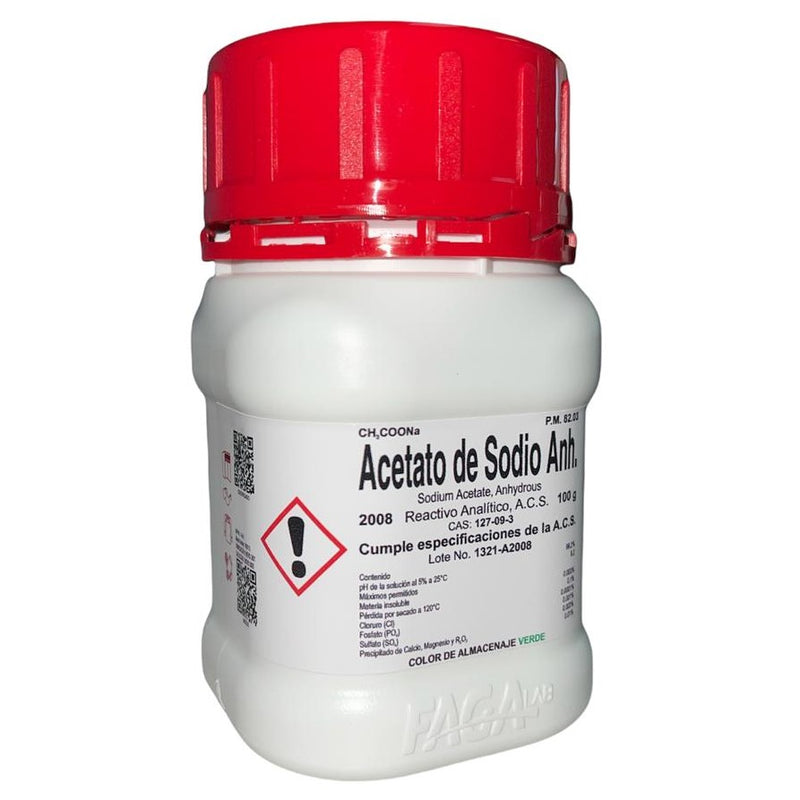 Acetato De Sodio Anhidro R. A. De 100 G Fagalab ID-1639486
