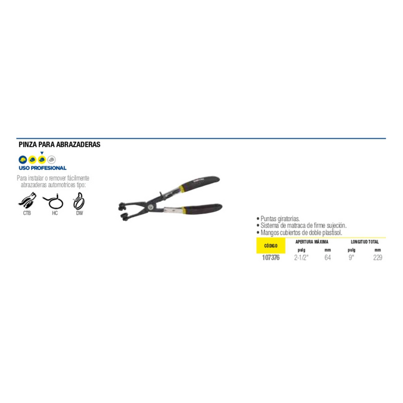 Pinza Para Abrazadera De Manguera Automotriz 107376 Surtek ID-2175164