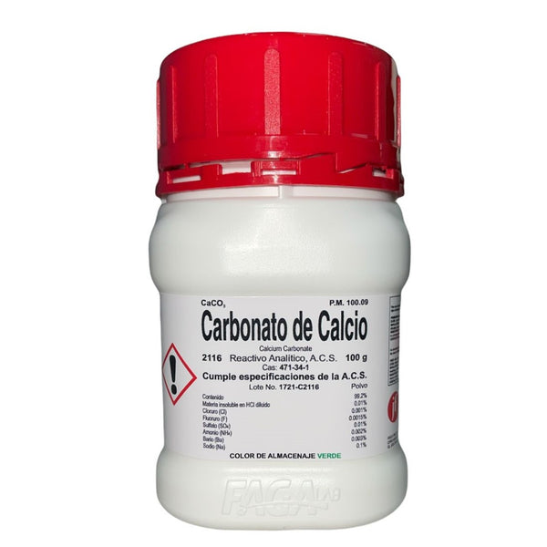 Carbonato de Calcio R. A. de 100 G Fagalab