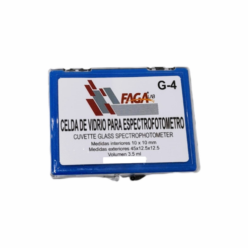 Kit 4 Celdas De Vidrio P/Espectofotometro+Gradilla P/8Celdas Fagalab ID-2079490