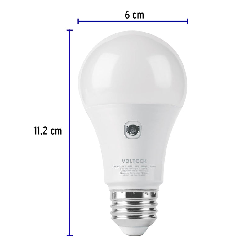 Lámpara Led Tipo Bulbo 10 W Con Sensor De Luz, 46990 Volteck ID-2480225