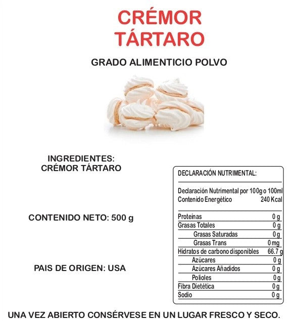 Cremor Tártaro Ideal Para Repostería 500G 3014-500 Jf Laren ID-2436369