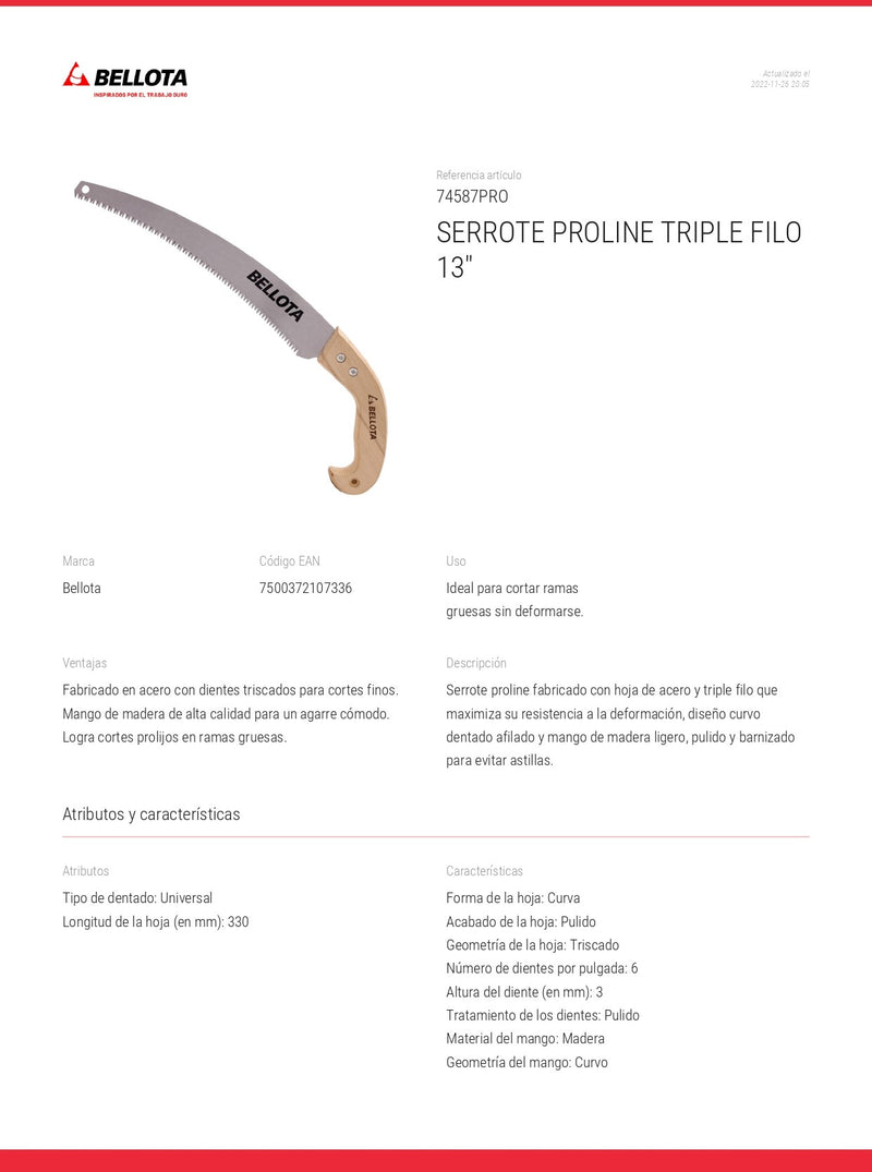 Serrote De Poda Proline Triple Filo 74587Pro Bellota ID-2067780