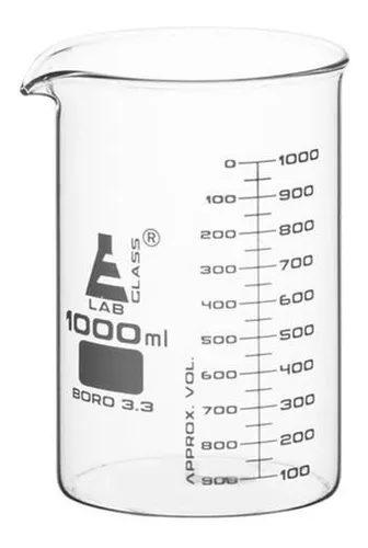 Vaso de Precipitado Graduado de Vidrio 1000 Ml Eisco