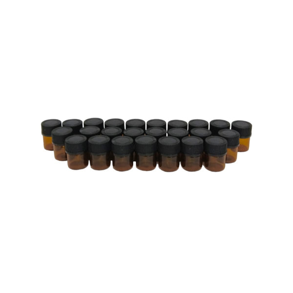 Vial de Vidrio Ambar Tapa de Plástico 1ml Paq C/100 Jf Lhabo