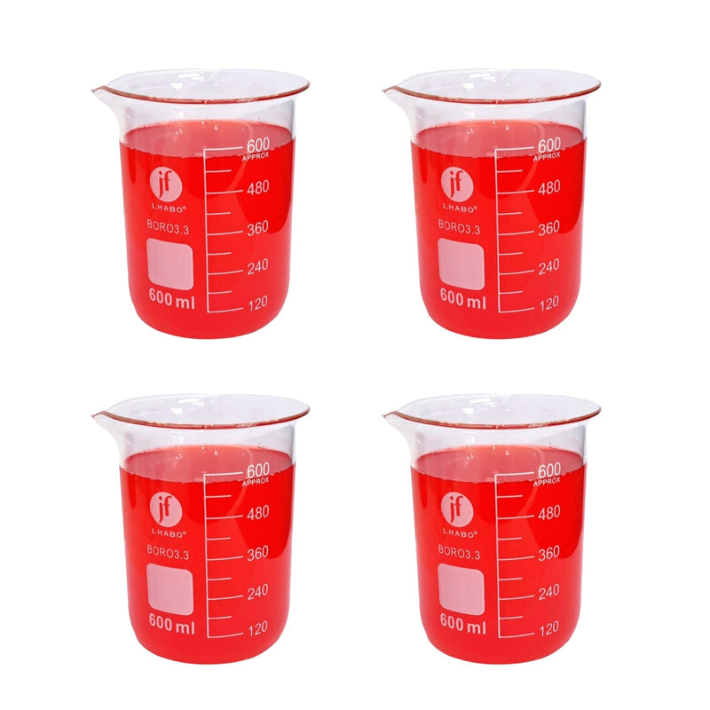 Vaso Precipitado De Vidrio 600 Ml Paq C/4 Jf Lhabo ID-2261389