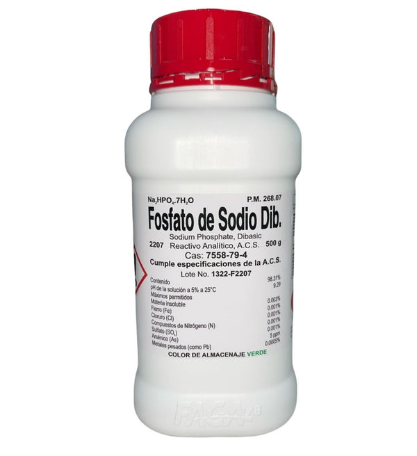 Fosfato de Sodio Dibásico R. A. de 500 G Fagalab