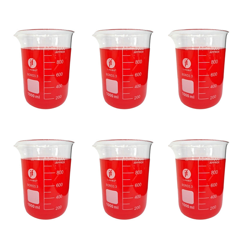 Vaso Precipitado De Vidrio 1000 Ml Paq C/6 Jf Lhabo ID-2261496