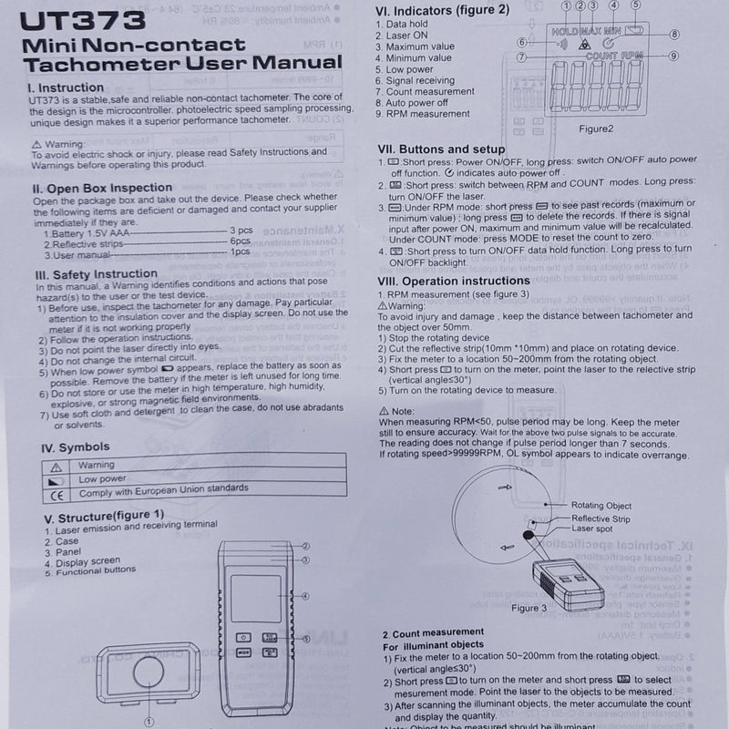 Tacómetro Mini Láser Uni-T ID-1536160