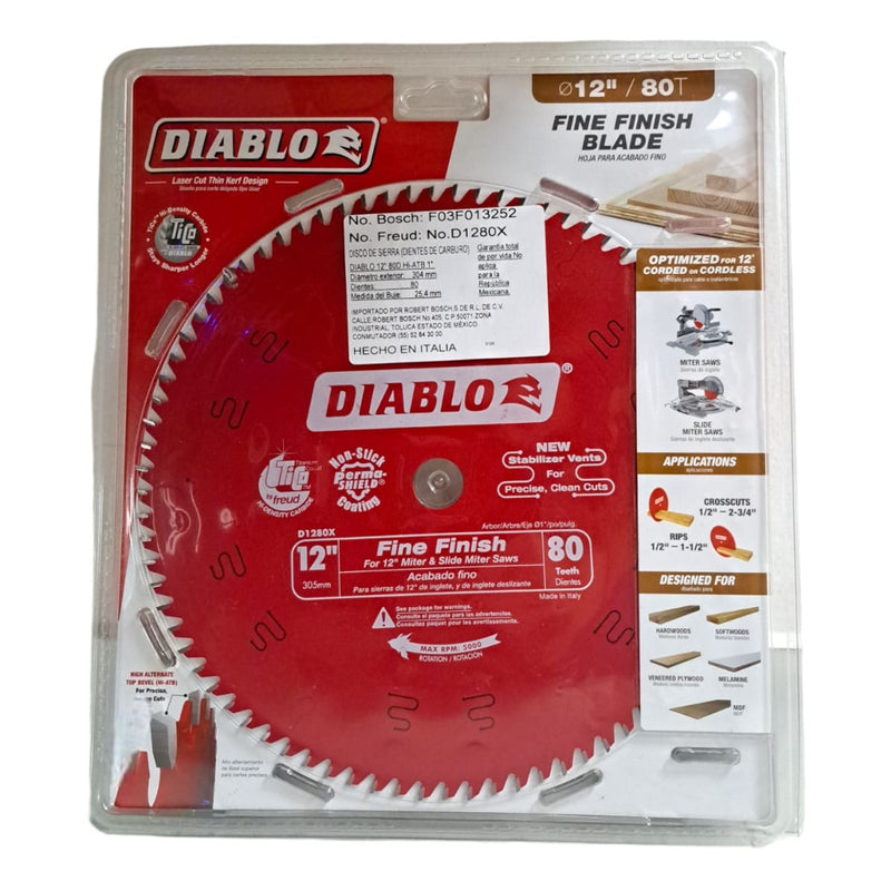 Disco Sierra Circular Diablo 80D 12 X1 F03F013252 Bosch ID-2502820