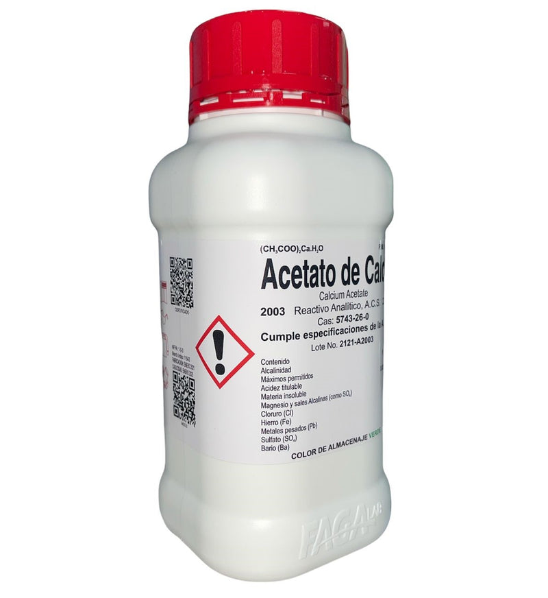 Acetato De Calcio R. A. De 250 G Fagalab ID-1639137