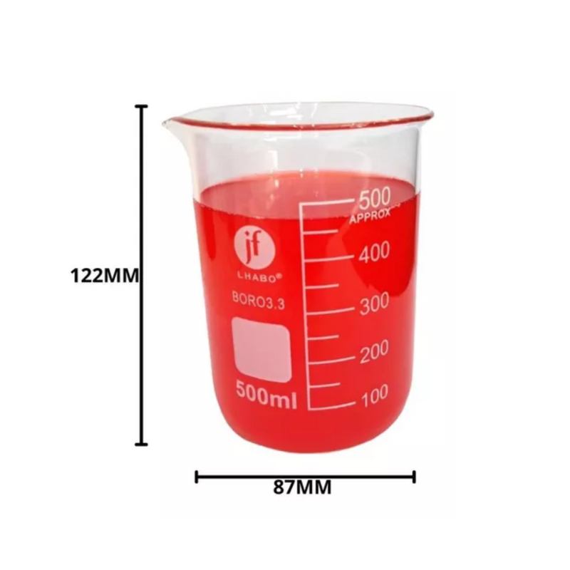 Vaso Precipitado De Vidrio 500 Ml Paq C/8 Jf Lhabo ID-2261314