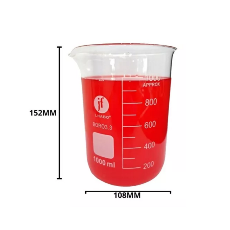 Vaso Precipitado De Vidrio 1000 Ml Paq C/6 Jf Lhabo ID-2261498