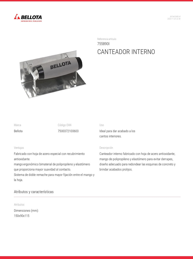 Canteador Interno 755890L Bellota ID-2062475