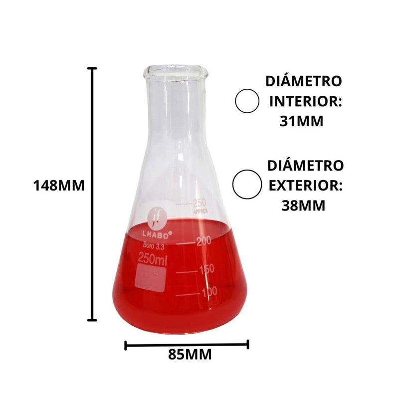 Matraz Erlenmeyer 250 Ml Vidrio Jf Lhabo ID-2237990