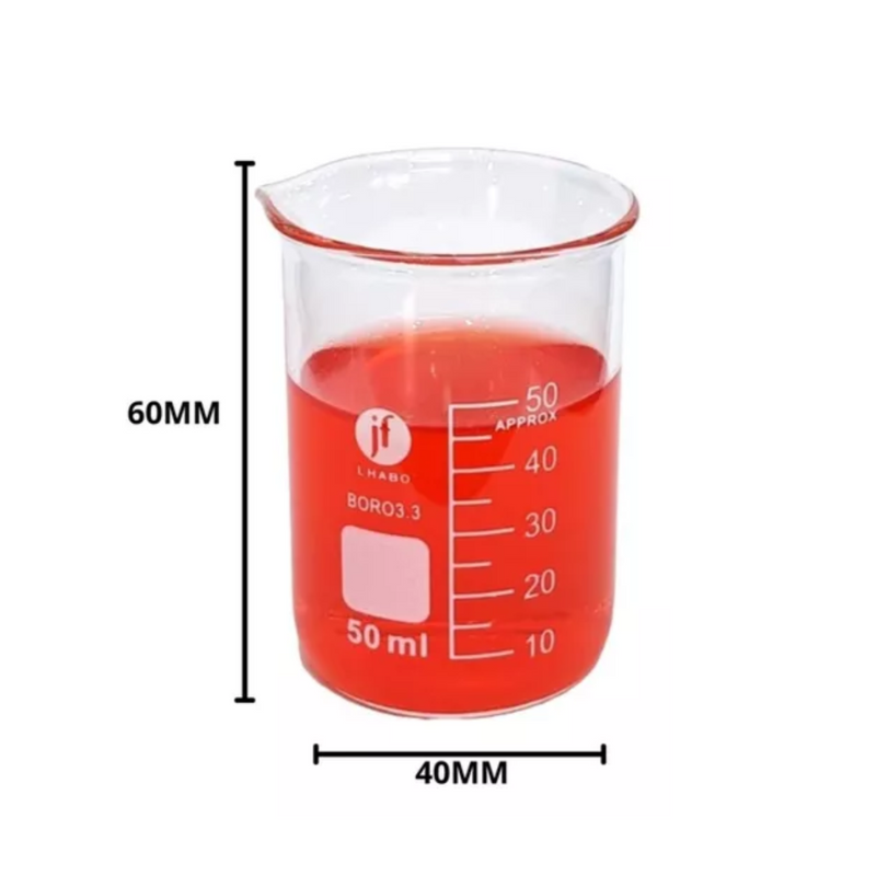 Vaso Precipitado De Vidrio 50 Ml Paq C/12 Jf Lhabo ID-2259481