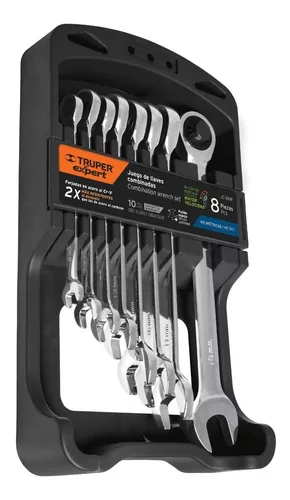 Juego Llaves Combinadas con Matraca 8 Pzas Mm 15816 Truper