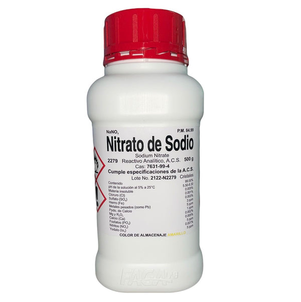 Nitrato de Sodio R. A. de 500 G Fagalab