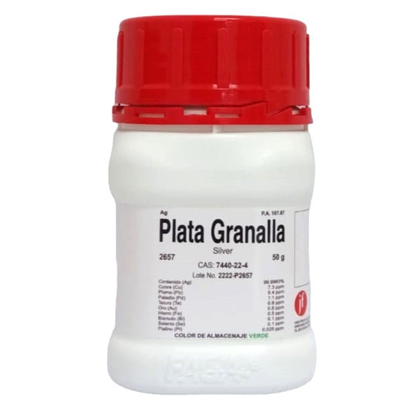 Plata Granalla .999 50g Pureza 99.9983% Fagalab