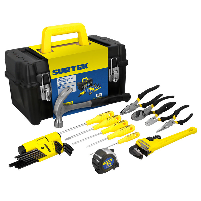 Juego Combinado De Herramientas C/Caja Plástica, 22Pzs Jh22 Surtek ID-2215146