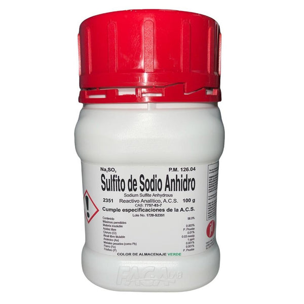 Sulfito de Sodio Anhidro R. A. de 100 G Fagalab