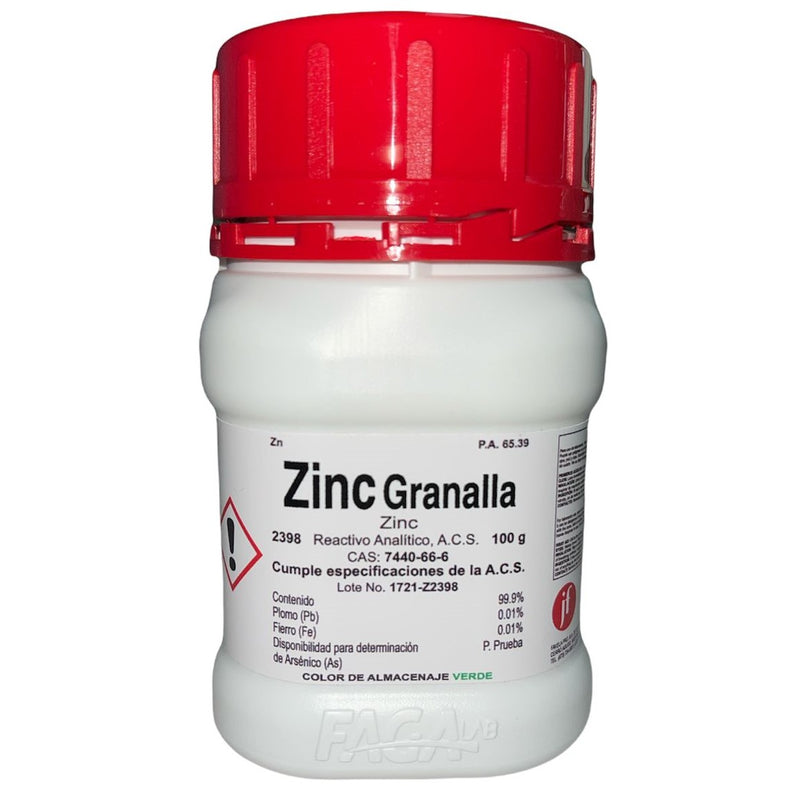 Zinc Granalla R. A. De 100 G Fagalab ID-1639299