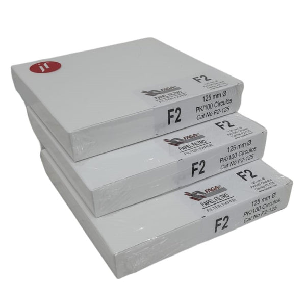 Paquete de 3 Papel Filtro Cualitativo F2-125 Fagalab