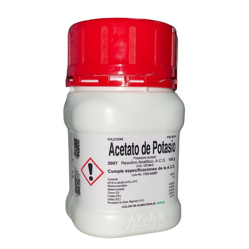 Acetato De Potasio R. A. De 100 G Fagalab ID-1656301