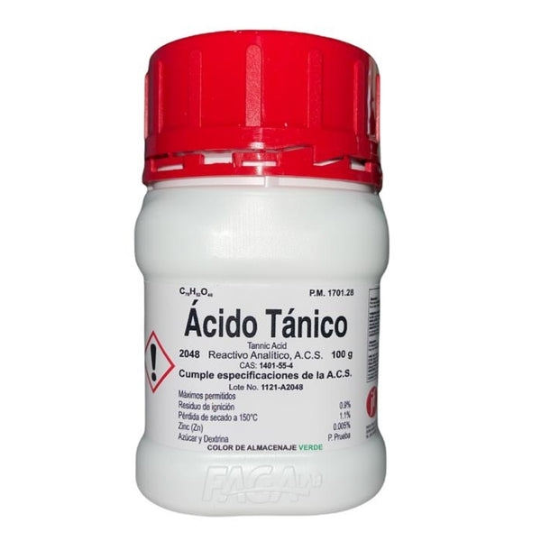 Acido Tanico R. A. de 100 G Fagalab