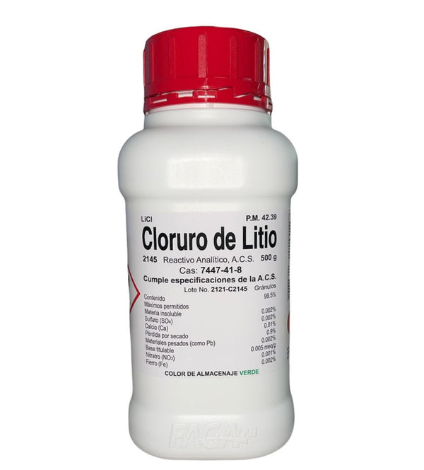 Cloruro de Litio R. A. de 500 G Fagalab