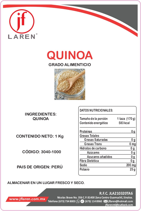 Quinoa Blanca Semilla Natural 1 Kg Jf Laren ID-2540408