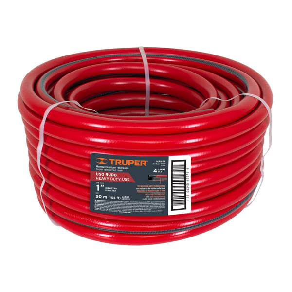 Manguera Agua 50 Mts 1'' Reforzada Uso Rudo Truper 11129