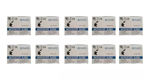 Portaobjetos de Vidrio 26x76mm 10 Cajas Pk/50 C/u Viand