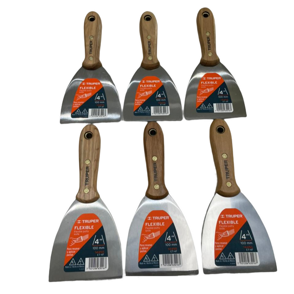Espatula Flexible 4' Mando de Madera Paq. C6 14450 Truper