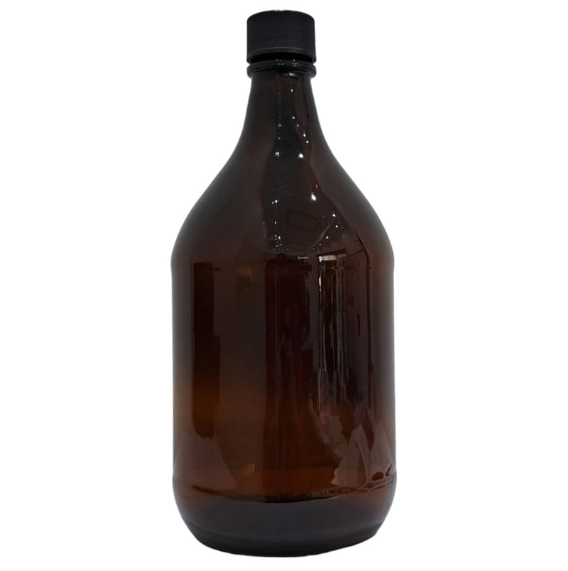 Botella Envase Frasco Ambar Vidrio 2.5L Con Tapa Negra Paq C/4 Qec ID-2361190