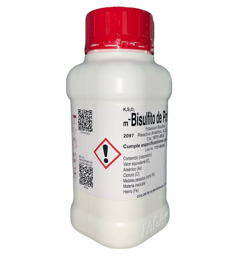 Bisulfito De Potasio R. A. De 500G Fagalab ID-1662740