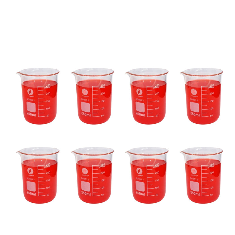 Vaso Precipitado De Vidrio 250 Ml Paq C/8 Jf Lhabo ID-2261602