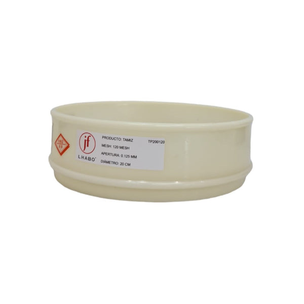 Tamiz de Plástico para Pruebas de Laboratorio 20cm Malla 120 Jf Lhabo