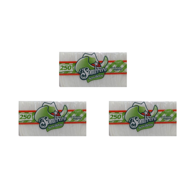 Servilletas de Papel Paq C/3 de 250 Piezas Ss250 El Sombrero
